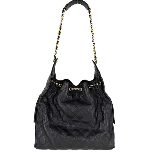 CHANEL シャネル ハンドバッグ マトラッセ シャネル25 セミショルダーバッグ ココマーク キャビアスキン ブラック 黒 ゴールド金具 レディース【中古品】