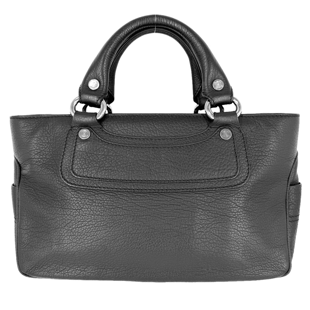 CELINE セリーヌ ハンドバッグ マカダム ブギーバッグ トートバッグ レザー ブラック 黒 シルバー金具 レディース【中古品】