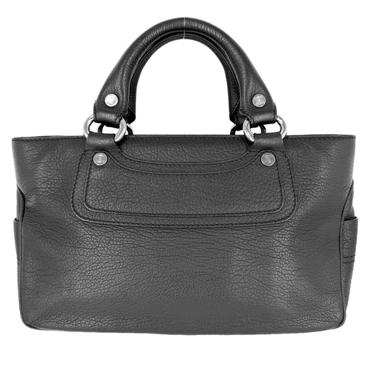 CELINE セリーヌ ハンドバッグ マカダム ブギーバッグ トートバッグ レザー ブラック 黒 シルバー金具 レディース【中古品】