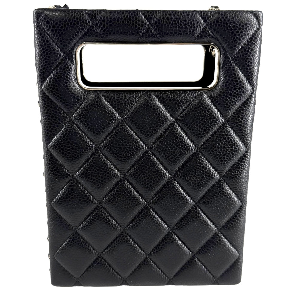 CHANEL シャネル ショルダーバッグ マトラッセ イヴニング ココマーク キャビアスキン ブラック 黒 ゴールド金具 レディース【中古品】