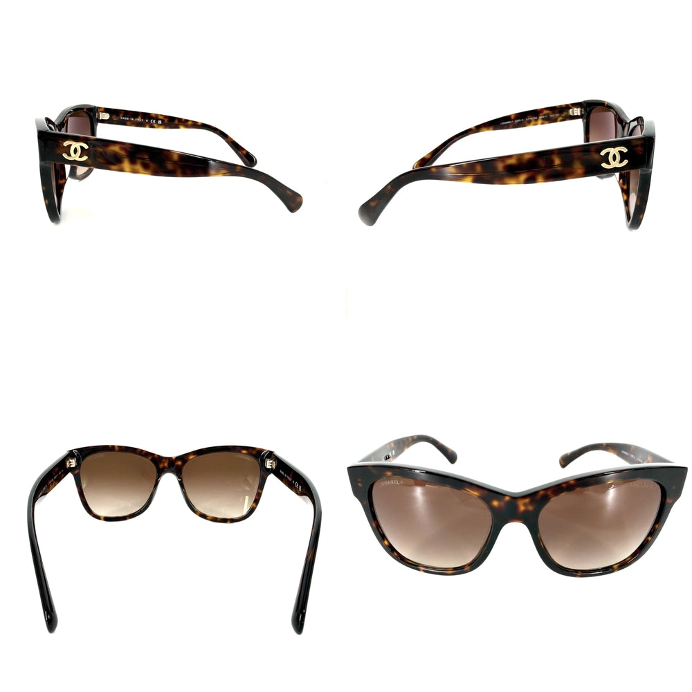 CHANEL シャネル サングラス ココマーク 眼鏡 ファッションアイテム 5380-A プラスチック ブラウン 茶 レディース【中古品】