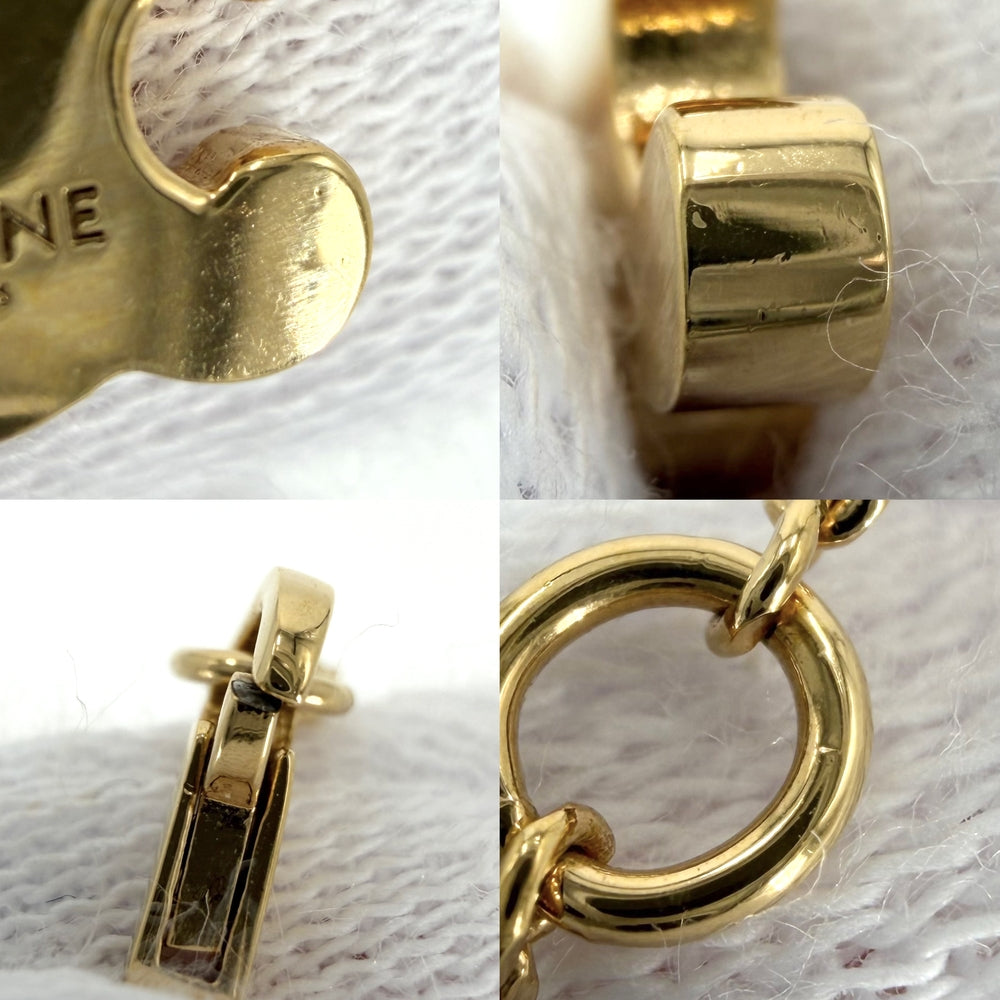 CELINE セリーヌ ネックレス トリオンフ アクセサリー ラインストーン ゴールド レディース 約3.6g【中古品】