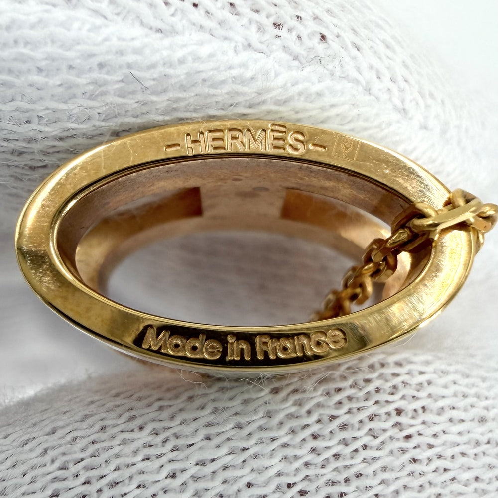HERMES エルメス ネックレス ポップアッシュ アクセサリー ホワイト 白 ゴールド レディース 約4.9g【中古品】