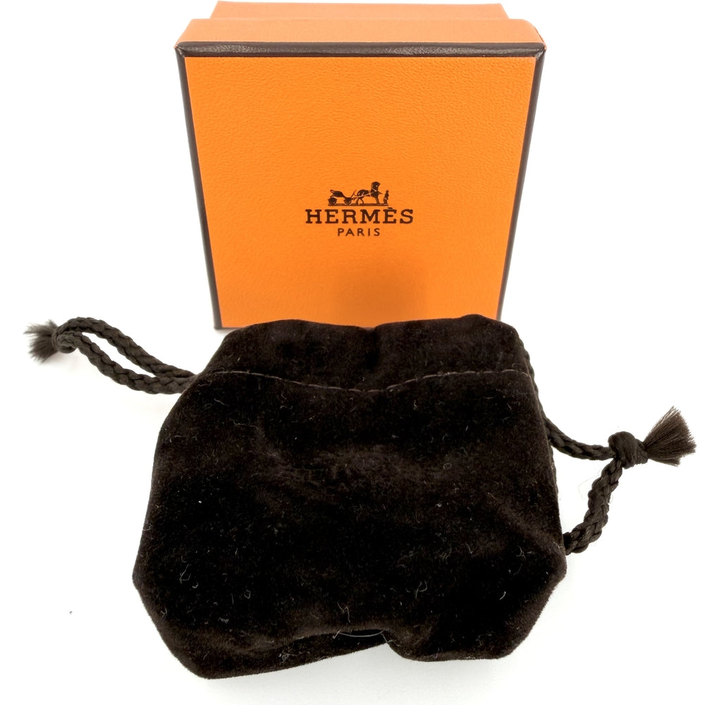 HERMES エルメス 小物 リヴァル グローブホルダー チャーム 手袋ホルダー レザー ブラウン系 ゴールド金具 レディース【中古品】