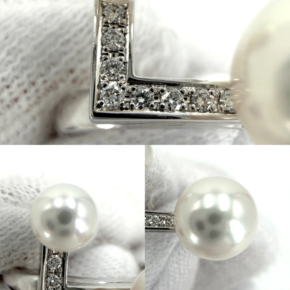 TASAKI タサキ 指輪 リング バランスノートパヴェ アクセサリー ジュエリー Au750 18金WG K18ホワイトゴールド アコヤパール8mm 約11.5号 レディース 約7.0g【中古品】