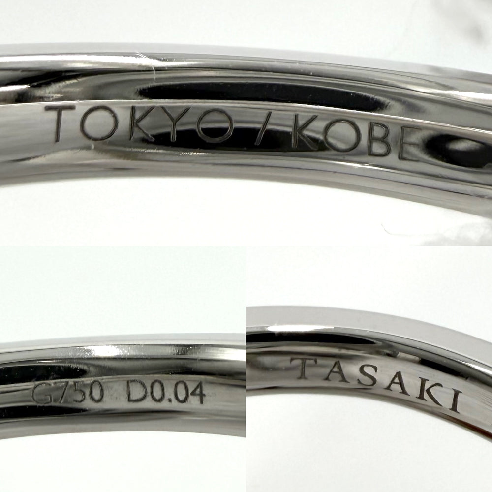 TASAKI タサキ 指輪 リング バランスノートパヴェ アクセサリー ジュエリー Au750 18金WG K18ホワイトゴールド アコヤパール8mm 約11.5号 レディース 約7.0g【中古品】