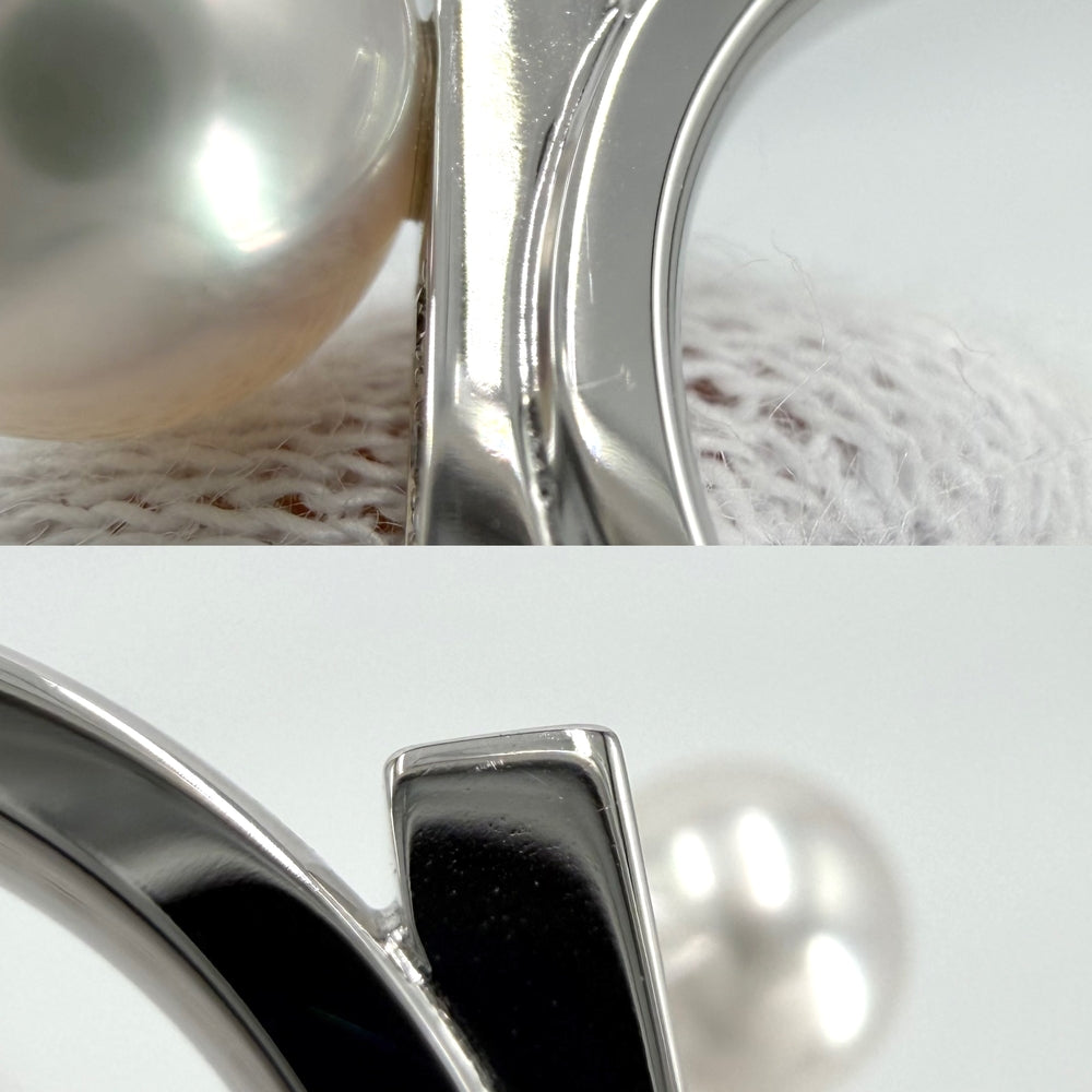 TASAKI タサキ 指輪 リング バランスノートパヴェ アクセサリー ジュエリー Au750 18金WG K18ホワイトゴールド アコヤパール8mm 約11.5号 レディース 約7.0g【中古品】