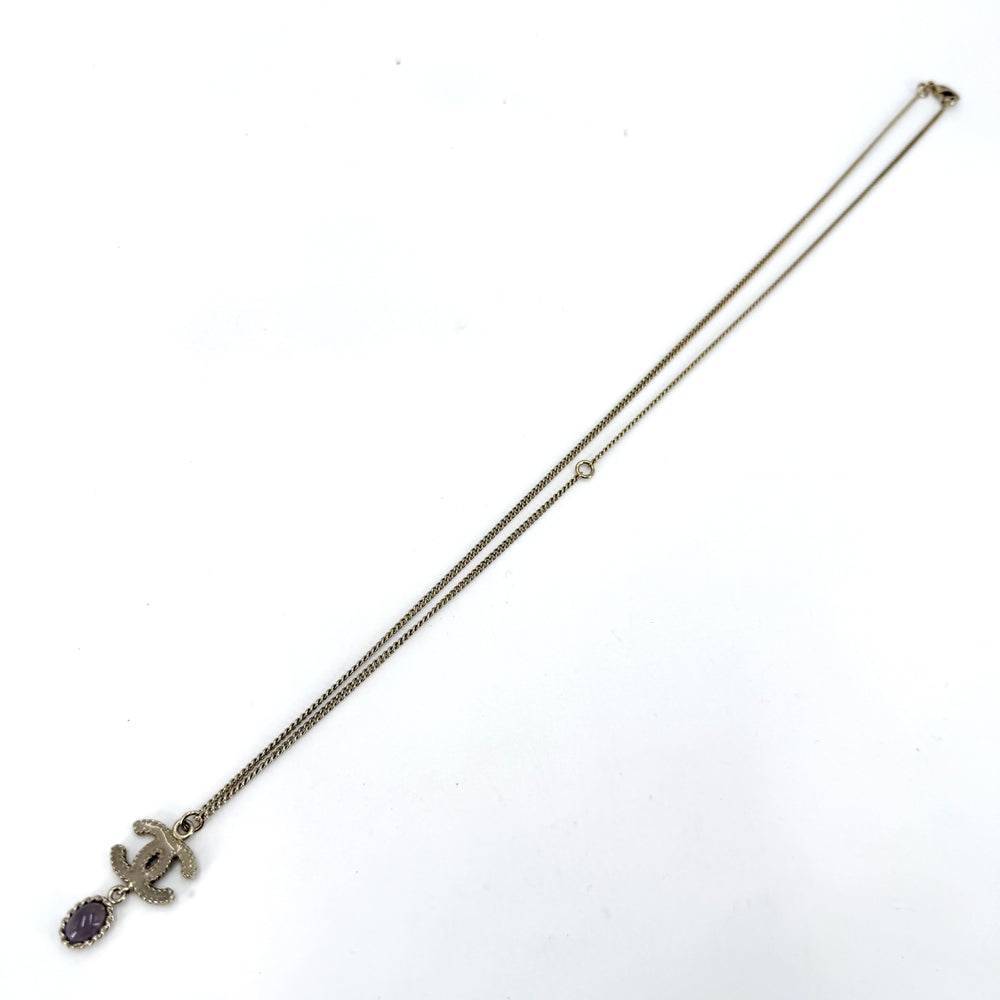 CHANEL シャネル ネックレス ココマーク アクセサリー ロングネックレス GP カラーストーン B12C ゴールド レディース 約7.8g 2012年【中古品】