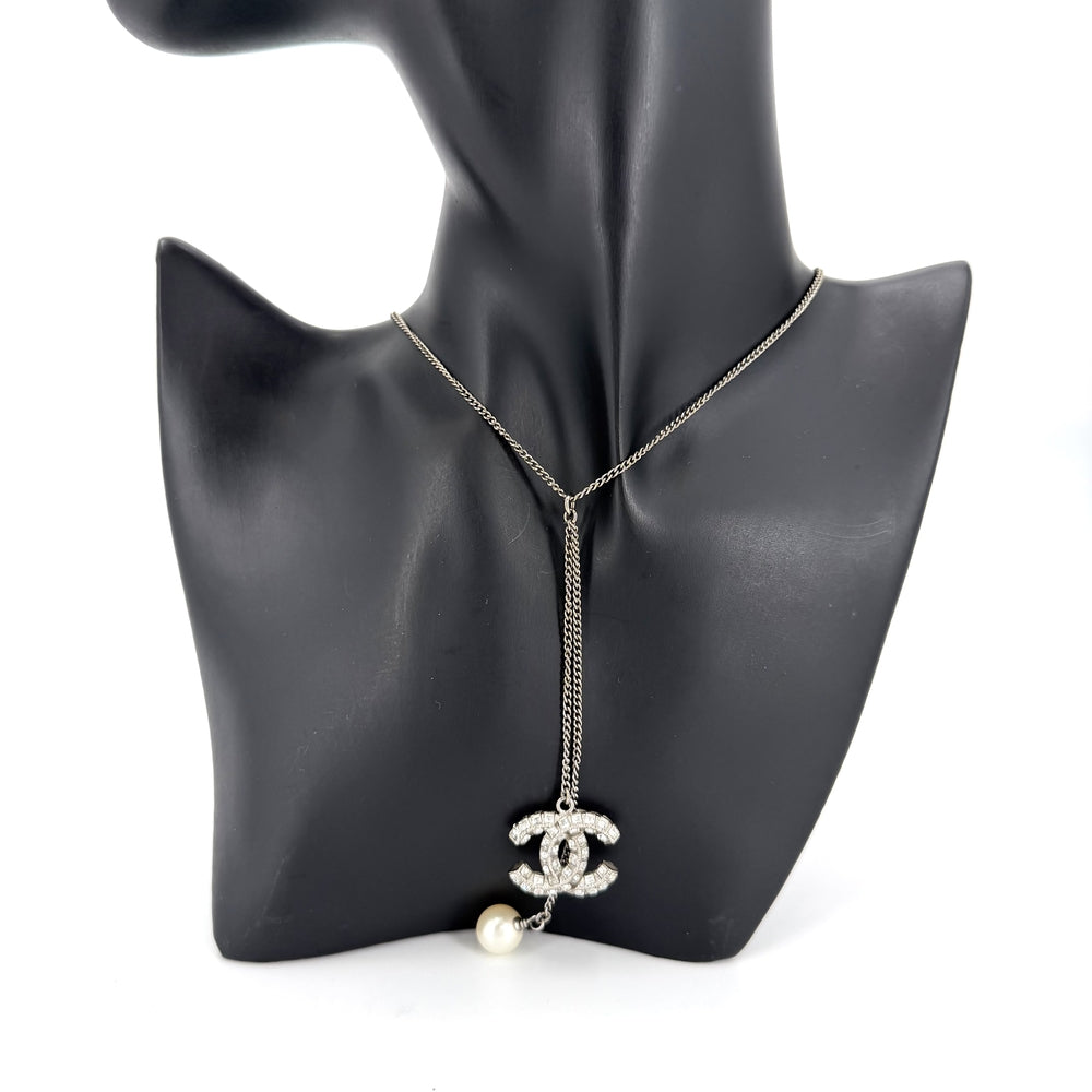 CHANEL シャネル ネックレス ロングネックレス ココマーク アクセサリー ラインストーン フェイクパール GP B14P レディース 約12.5g 2014年【中古品】