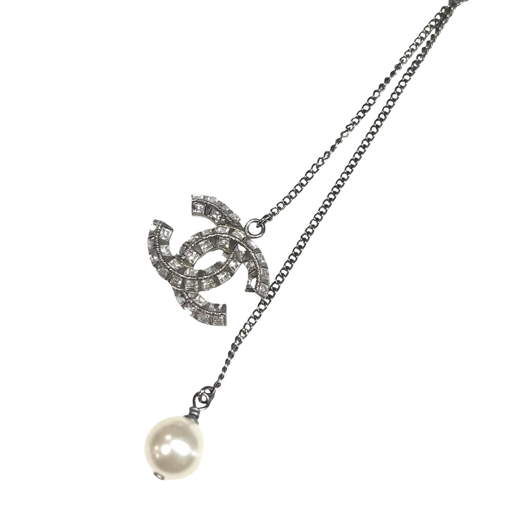 CHANEL シャネル ネックレス ロングネックレス ココマーク アクセサリー ラインストーン フェイクパール GP B14P レディース 約12.5g 2014年【中古品】