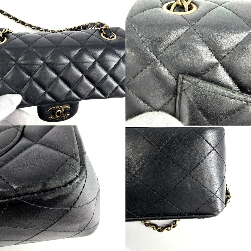 CHANEL シャネル ショルダーバッグ ミニマトラッセ ココマーク ラムスキン ブラック 黒 ゴールド金具 レディース【中古品】
