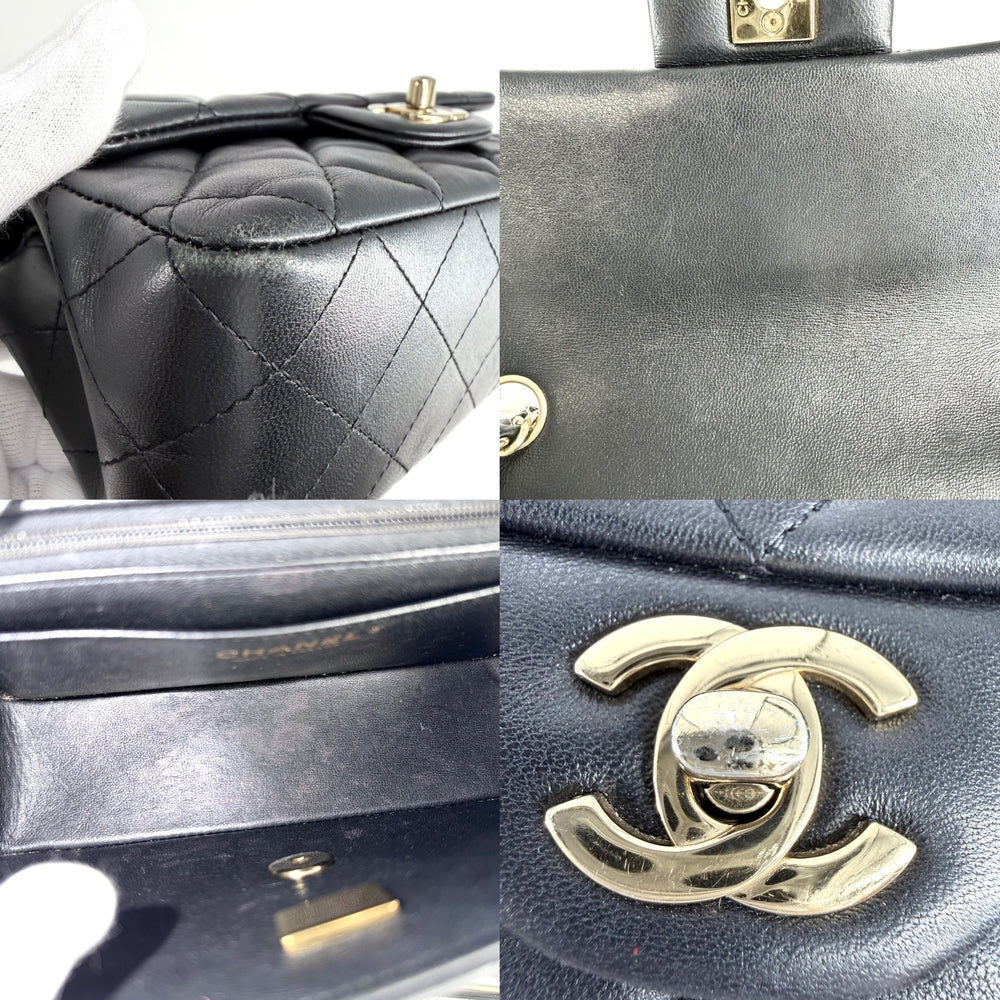 CHANEL シャネル ショルダーバッグ ミニマトラッセ ココマーク ラムスキン ブラック 黒 ゴールド金具 レディース【中古品】