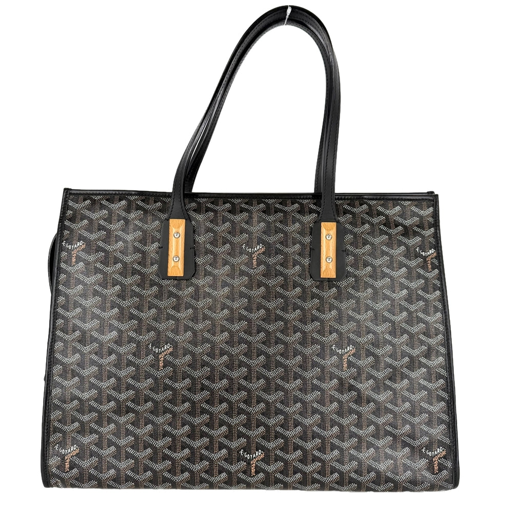 GOYARD ゴヤール トートバッグ マルキーズ ハンドバッグ コーティングキャンバス レザー ブラック 黒 ブラウン 茶 シルバー金具 レディース【中古品】