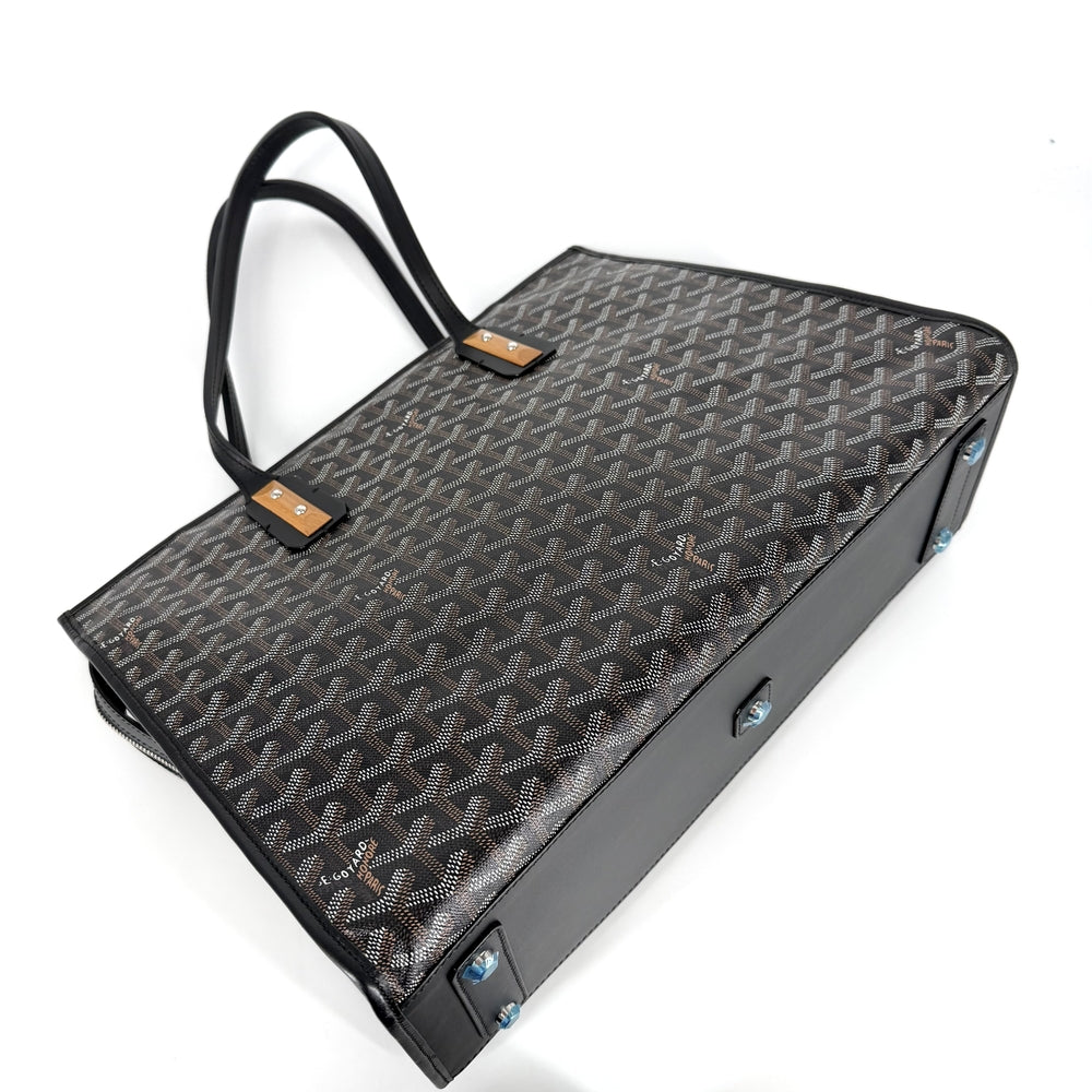 GOYARD ゴヤール トートバッグ マルキーズ ハンドバッグ コーティングキャンバス レザー ブラック 黒 ブラウン 茶 シルバー金具 レディース【中古品】