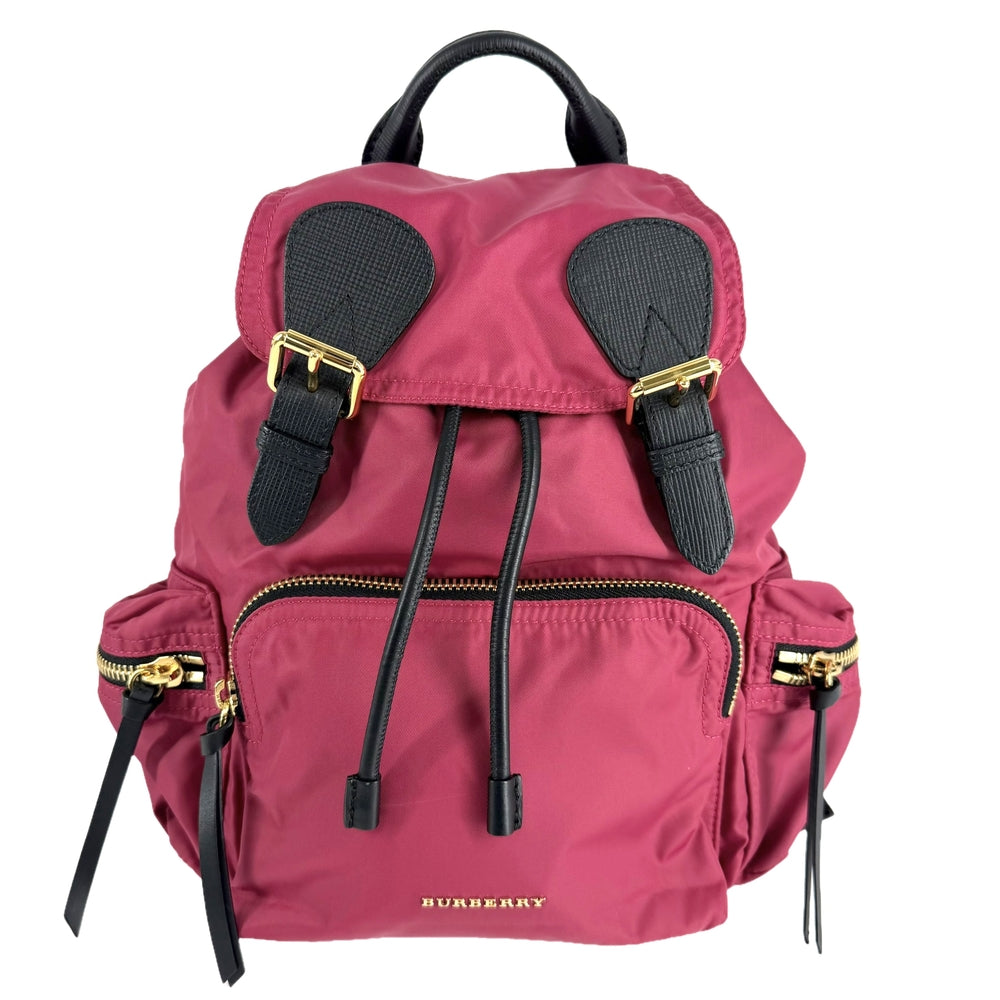 BURBERRY バーバリー リュック バックパック ナイロン レザー ピンク ブラック 黒 ゴールド金具 レディース【中古品】