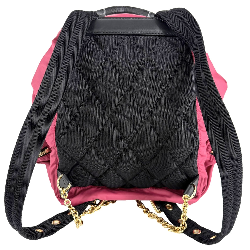 BURBERRY バーバリー リュック バックパック ナイロン レザー ピンク ブラック 黒 ゴールド金具 レディース【中古品】