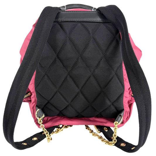 BURBERRY バーバリー リュック バックパック ナイロン レザー ピンク ブラック 黒 ゴールド金具 レディース【中古品】
