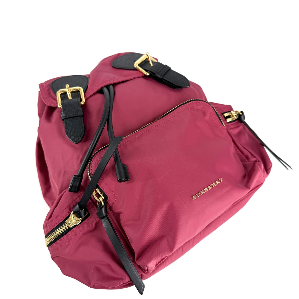 BURBERRY バーバリー リュック バックパック ナイロン レザー ピンク ブラック 黒 ゴールド金具 レディース【中古品】