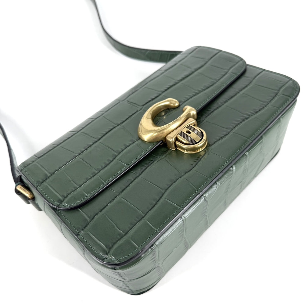 COACH コーチ ショルダーバッグ スタジオ C6640 レザー グリーン 緑 ゴールド金具 レディース【中古品】