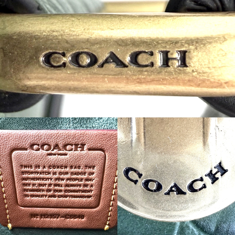 COACH コーチ ショルダーバッグ スタジオ C6640 レザー グリーン 緑 ゴールド金具 レディース【中古品】