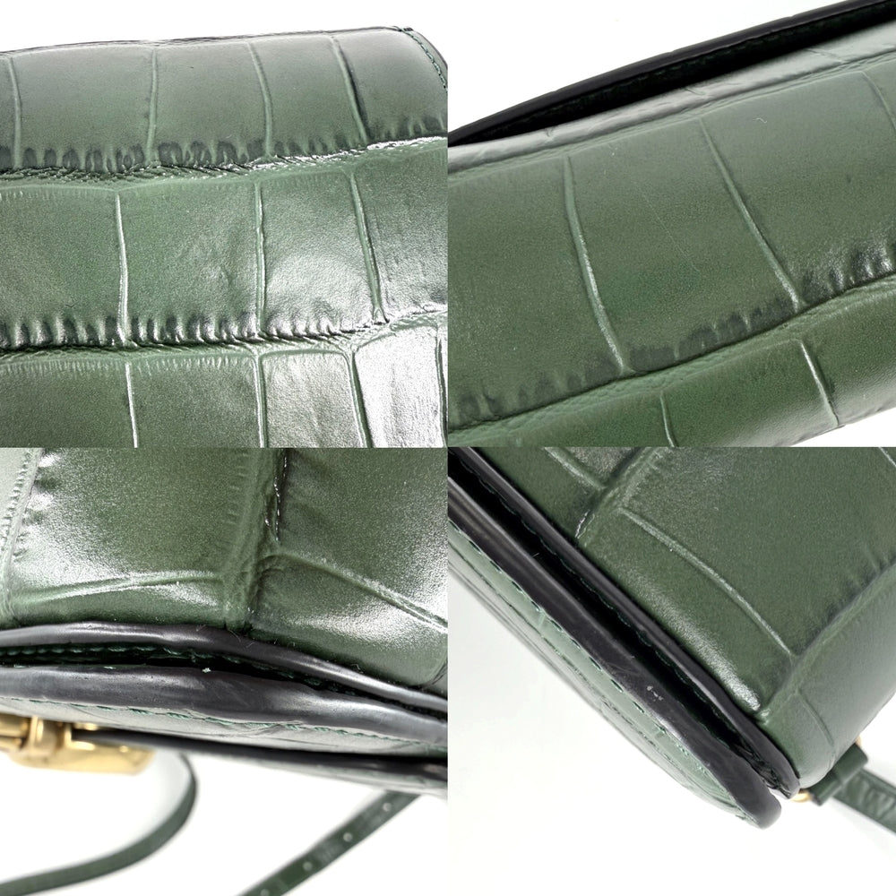 COACH コーチ ショルダーバッグ スタジオ C6640 レザー グリーン 緑 ゴールド金具 レディース【中古品】