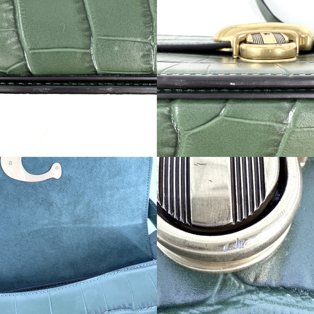 COACH コーチ ショルダーバッグ スタジオ C6640 レザー グリーン 緑 ゴールド金具 レディース【中古品】