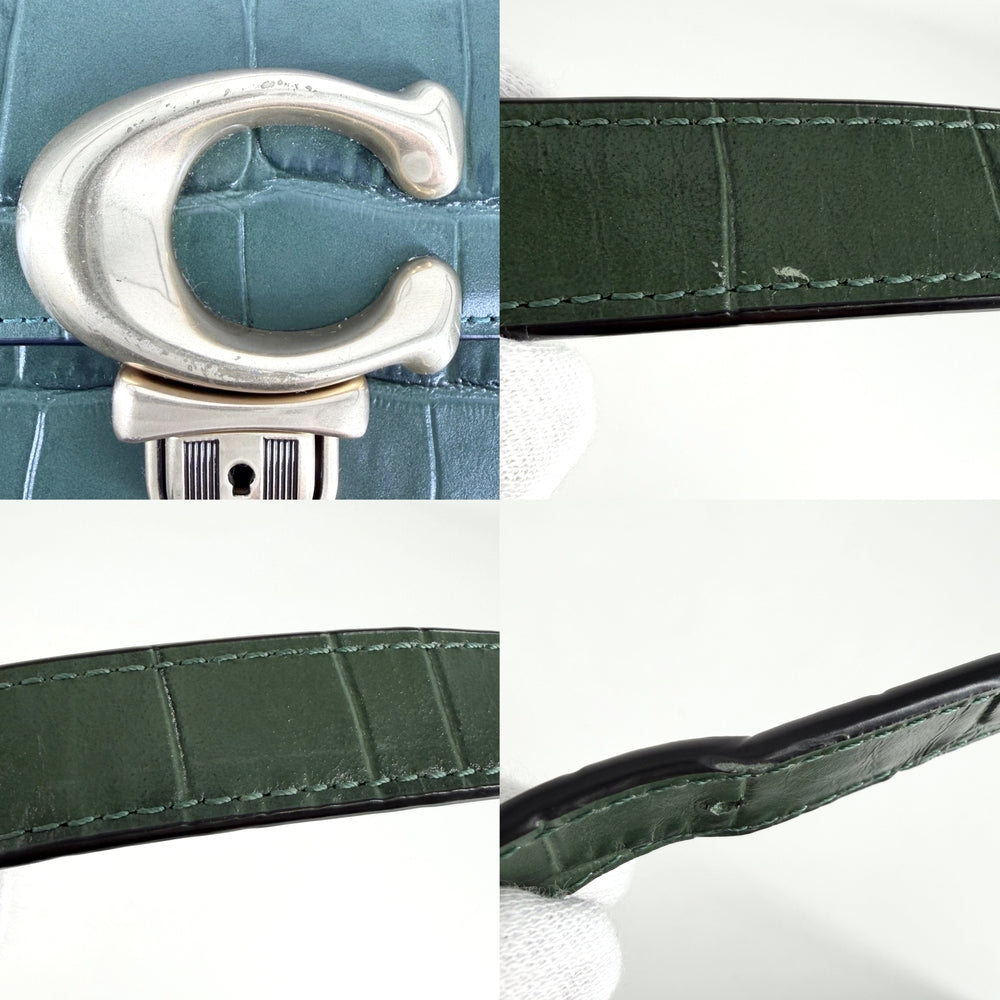 COACH コーチ ショルダーバッグ スタジオ C6640 レザー グリーン 緑 ゴールド金具 レディース【中古品】