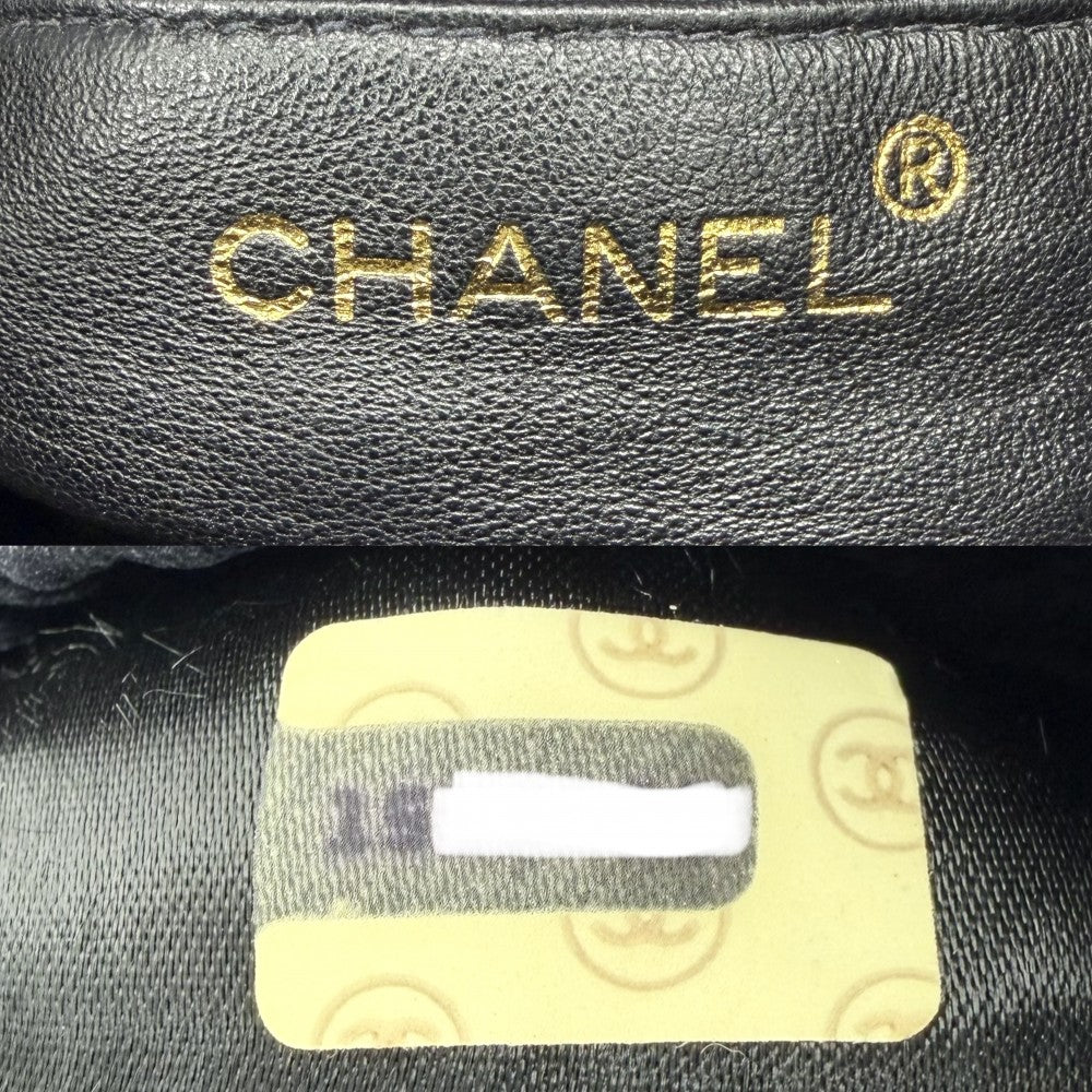 CHANEL シャネル ショルダーバッグ マトラッセ 巾着 ミニバッグ チェーンショルダー ポシェット ココマーク フリンジ ラムスキン ブラック 黒 ゴールド金具 レディース【中古品】