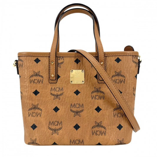 MCM エム・シー・エム 2WAY ヴィセトス TONI ハンドバッグ ショルダーバッグ レザー ブラウン 茶 ゴールド金具 レディース【中古品】