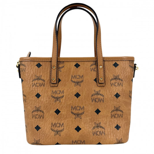 MCM エム・シー・エム 2WAY ヴィセトス TONI ハンドバッグ ショルダーバッグ レザー ブラウン 茶 ゴールド金具 レディース【中古品】