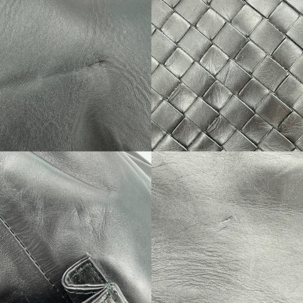 BOTTEGAVENETA ボッテガヴェネタ リュック イントレチャート バックパック レザー ブラック 黒 ガンメタル金具 メンズ【中古品】