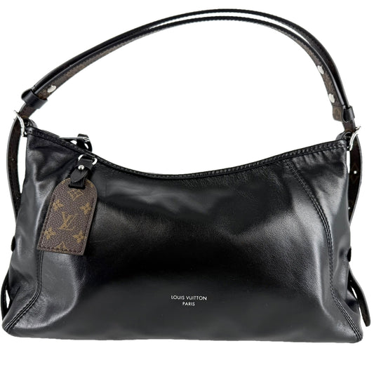 LOUIS VUITTON ルイヴィトン 2WAY LVバイブ キャリーオールEW ハンドバッグ ショルダーバッグ M28160 ラムレザー モノグラム ブラック 黒 シルバー金具 レディース【中古品】