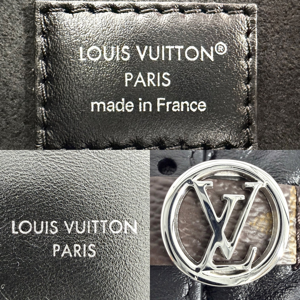 LOUIS VUITTON ルイヴィトン 2WAY LVバイブ キャリーオールEW ハンドバッグ ショルダーバッグ M28160 ラムレザー モノグラム ブラック 黒 シルバー金具 レディース【中古品】