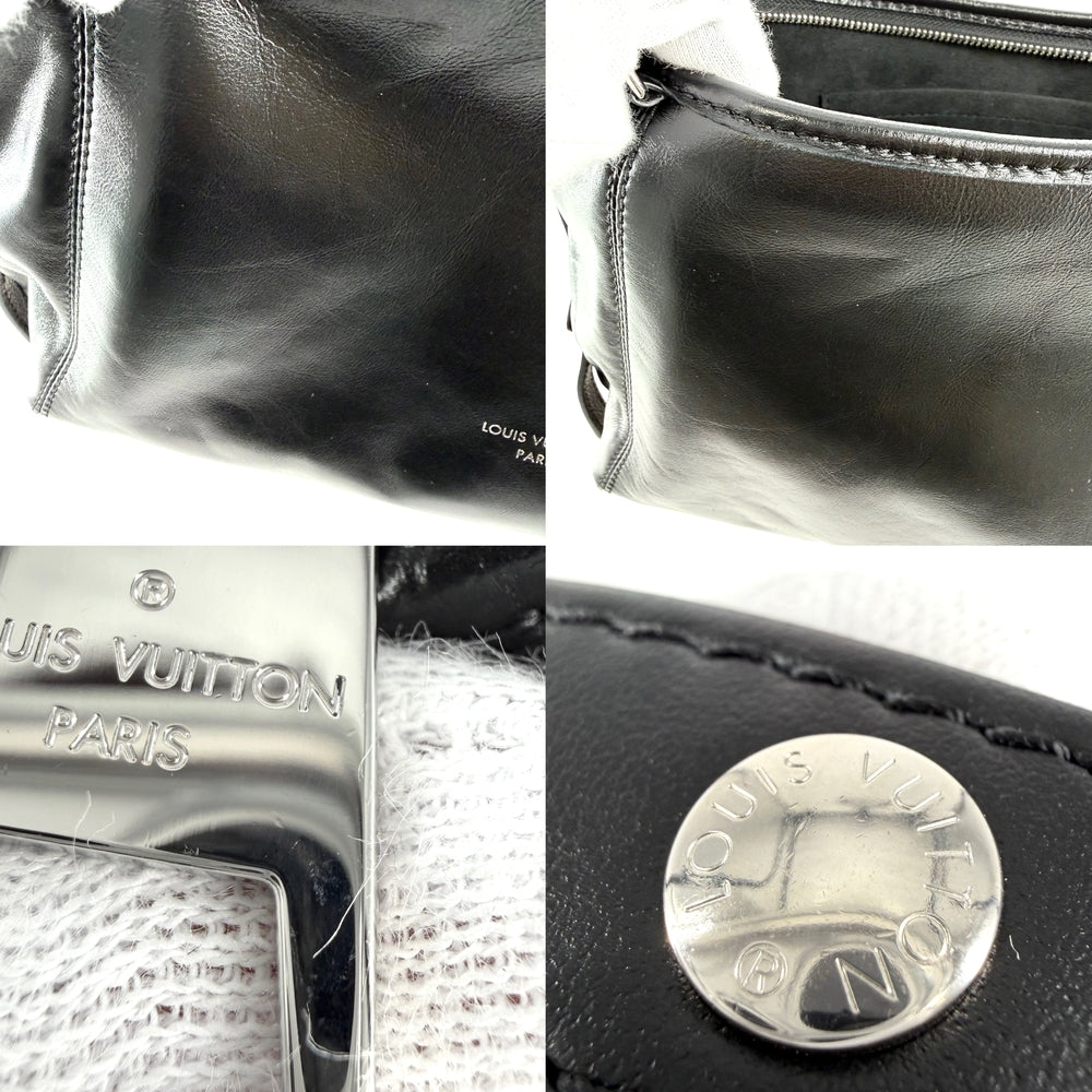 LOUIS VUITTON ルイヴィトン 2WAY LVバイブ キャリーオールEW ハンドバッグ ショルダーバッグ M28160 ラムレザー モノグラム ブラック 黒 シルバー金具 レディース【中古品】