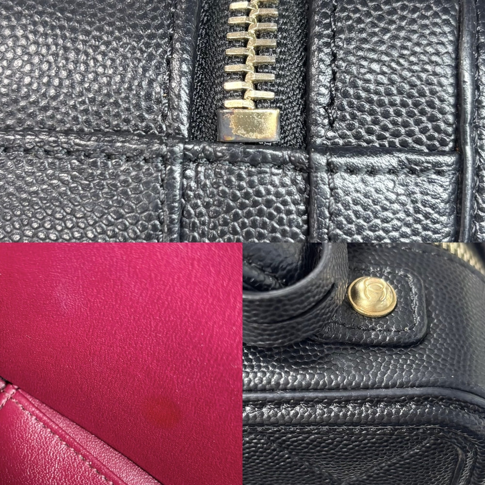 CHANEL シャネル 2WAY CCフィリグリー バニティバッグ ミニポシェット ココマーク マトラッセ ハンドバッグ ショルダーバッグ キャビアスキン ブラック 黒 ゴールド金具 レディース【中古品】