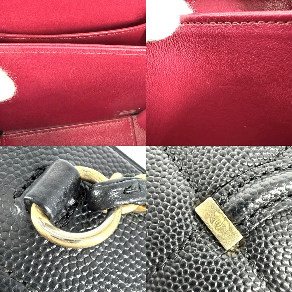 CHANEL シャネル 2WAY CCフィリグリー バニティバッグ ミニポシェット ココマーク マトラッセ ハンドバッグ ショルダーバッグ キャビアスキン ブラック 黒 ゴールド金具 レディース【中古品】