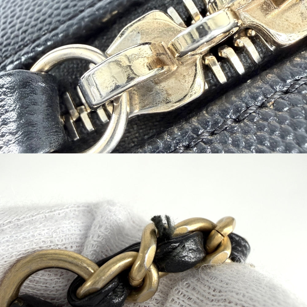 CHANEL シャネル 2WAY CCフィリグリー バニティバッグ ミニポシェット ココマーク マトラッセ ハンドバッグ ショルダーバッグ キャビアスキン ブラック 黒 ゴールド金具 レディース【中古品】