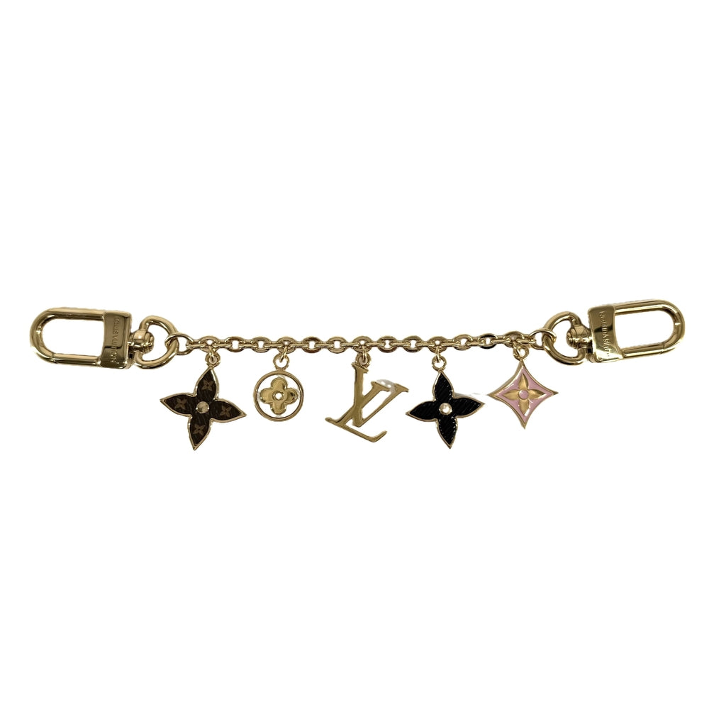 LOUIS VUITTON ルイヴィトン バッグチャーム チェーンスプリングストリート キーホルダー モノグラム・フラワー LVイニシャル M01188 ゴールド レディース【中古品】