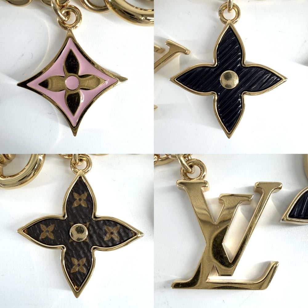LOUIS VUITTON ルイヴィトン バッグチャーム チェーンスプリングストリート キーホルダー モノグラム・フラワー LVイニシャル M01188 ゴールド レディース【中古品】
