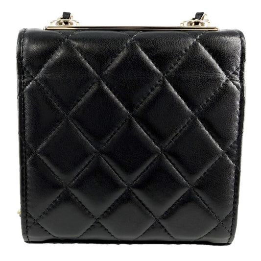 CHANEL シャネル ショルダーバッグ ココマーク ミニバッグ マトラッセ チェーン ラムスキン ブラック 黒 ゴールド金具 レディース【中古品】