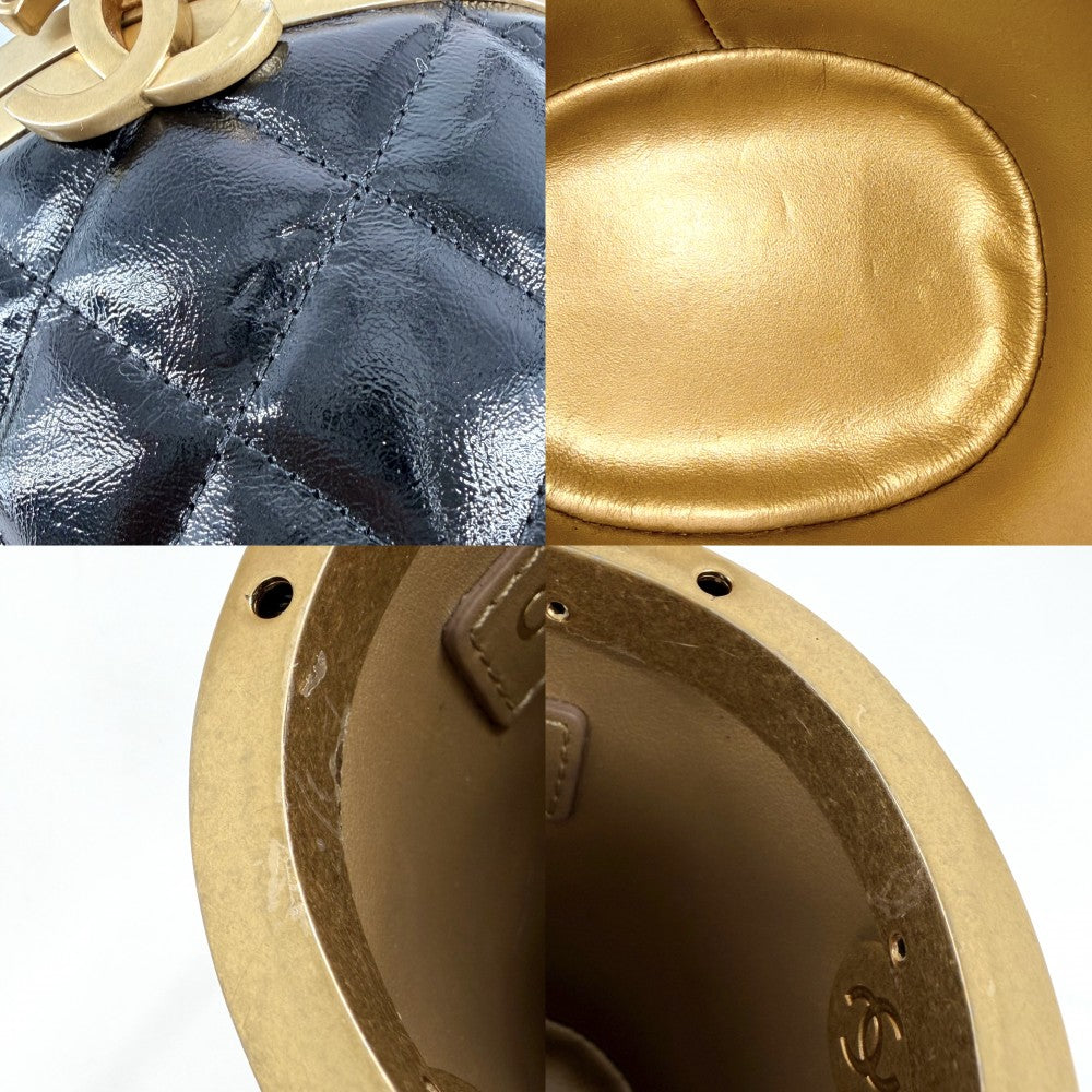 CHANEL シャネル ショルダーバッグ マトラッセ ココマーク 小さめ ポシェット レザー ブラック 黒 ゴールド金具 レディース【中古品】