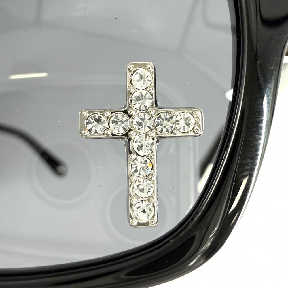 MOSAIQUE モザイク サングラス シフトフレーム アイウェア 眼鏡 ファッションアイテム ブラック 黒 シルバー金具 メンズ【中古品】