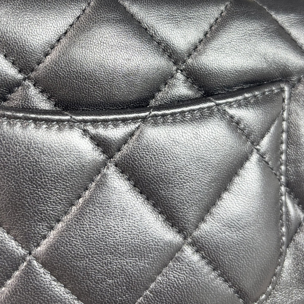 CHANEL シャネル ショルダーバッグ ミニマトラッセ チェーンショルダー ターンロック Mini Matelasse ココマーク ラムスキン ブラック 黒 ゴールド金具 レディース【中古品】