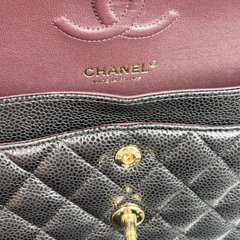 CHANEL シャネル ショルダーバッグ マトラッセ23 ダブルチェーン ダブルフラップ ココマーク ターンロック キャビアスキン ブラック 黒 ゴールド金具 レディース【中古品】