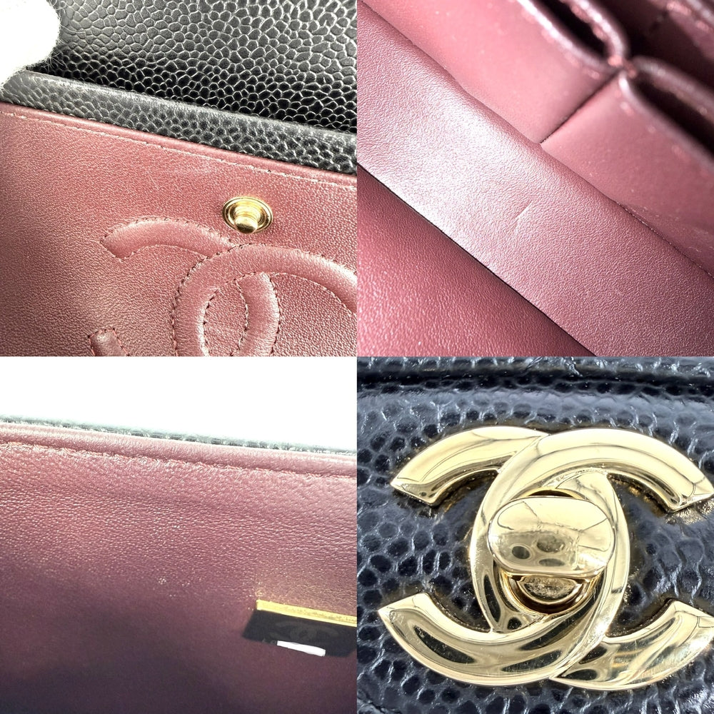 CHANEL シャネル ショルダーバッグ マトラッセ23 ダブルチェーン ダブルフラップ ココマーク ターンロック キャビアスキン ブラック 黒 ゴールド金具 レディース【中古品】
