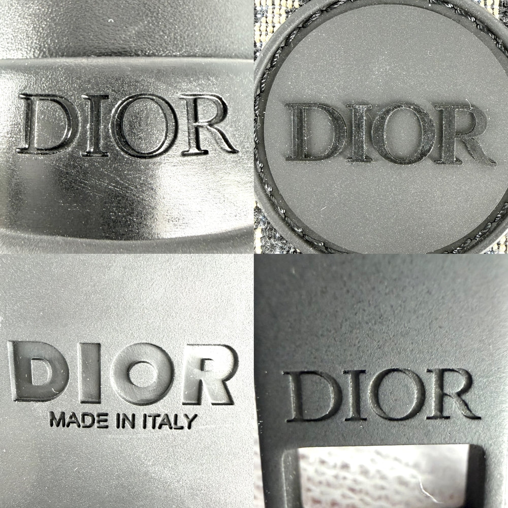 Christian Dior クリスチャンディオール ブーツ オブリーク 41サイズ 約26cm 靴 ショートブーツ レザー キャンバス ブラック 黒 メンズ【中古品】