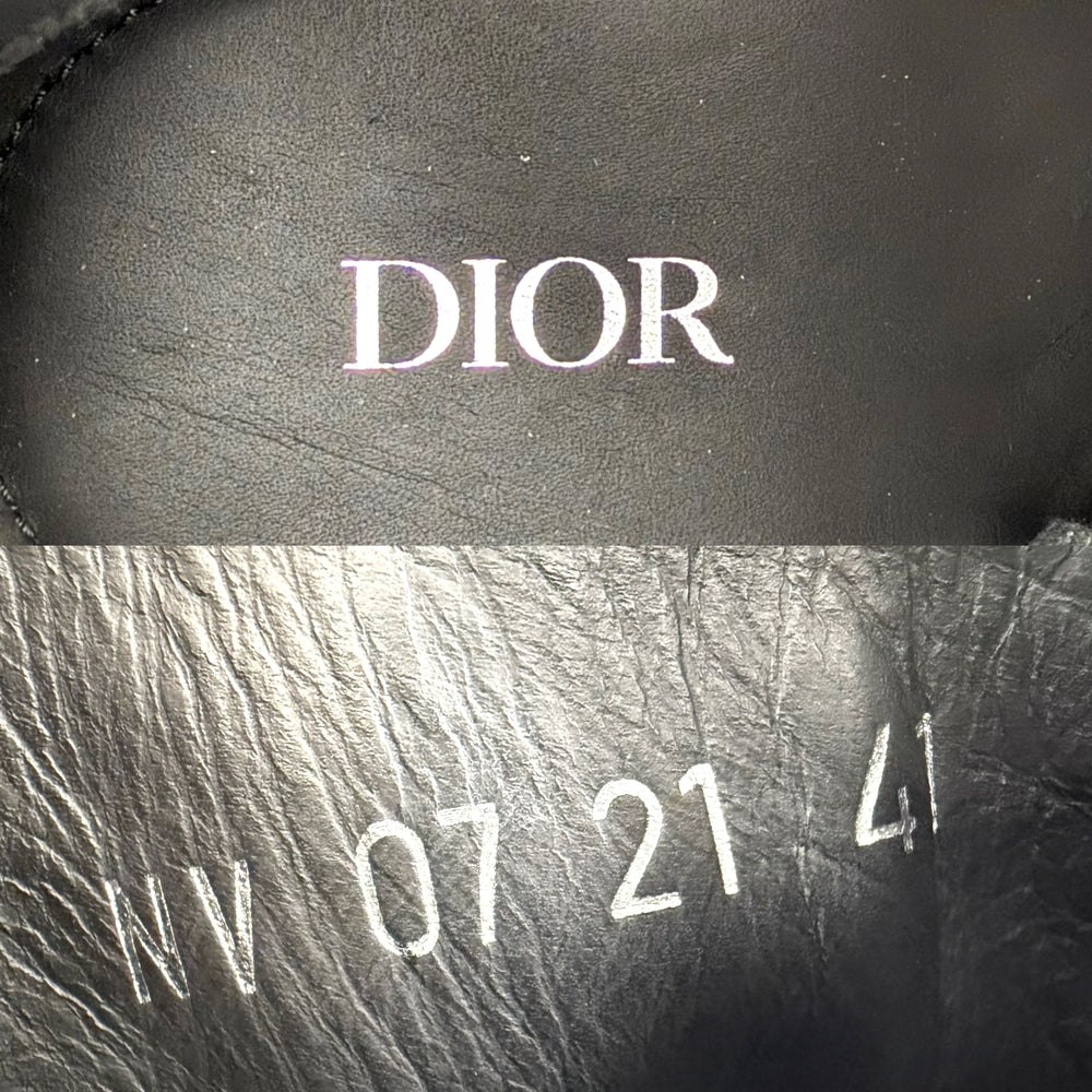 Christian Dior クリスチャンディオール ブーツ オブリーク 41サイズ 約26cm 靴 ショートブーツ レザー キャンバス ブラック 黒 メンズ【中古品】