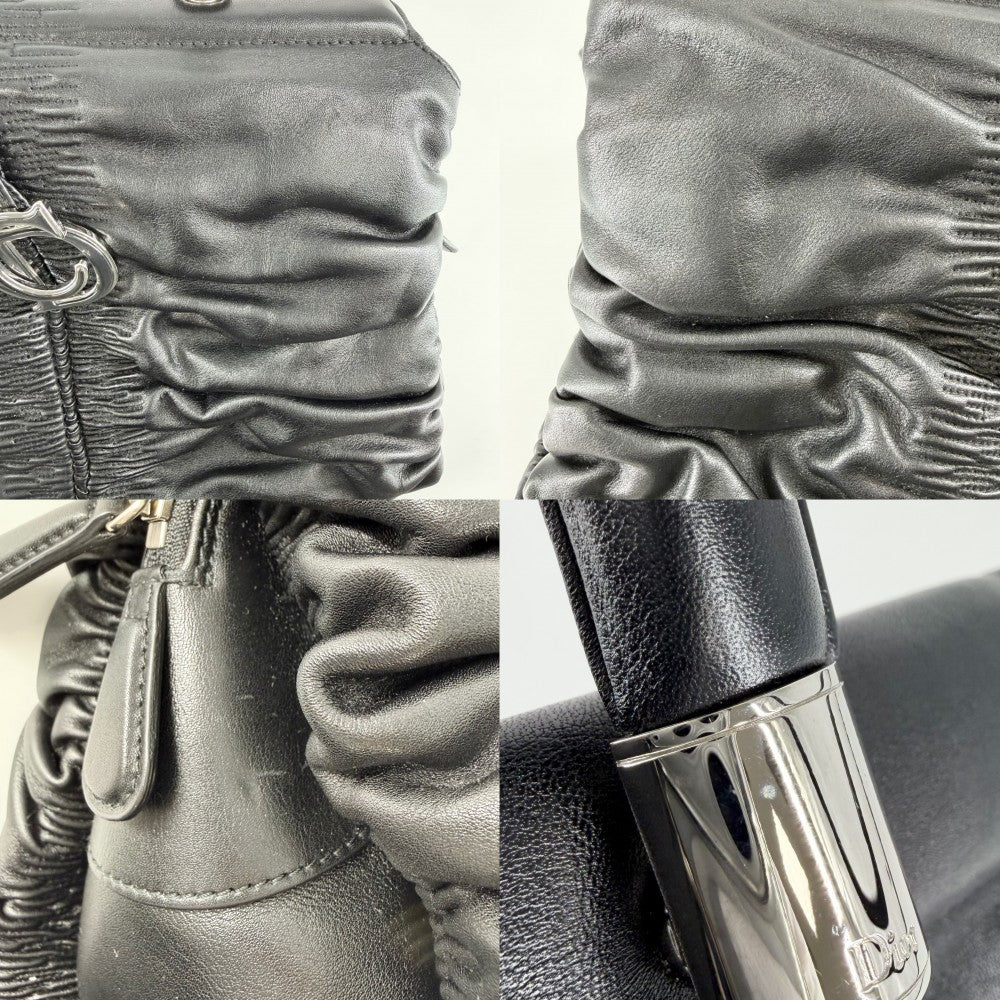 Christian Dior クリスチャンディオール ハンドバッグ カレーニナ レザー ブラック 黒 シルバー金具 レディース【中古品】