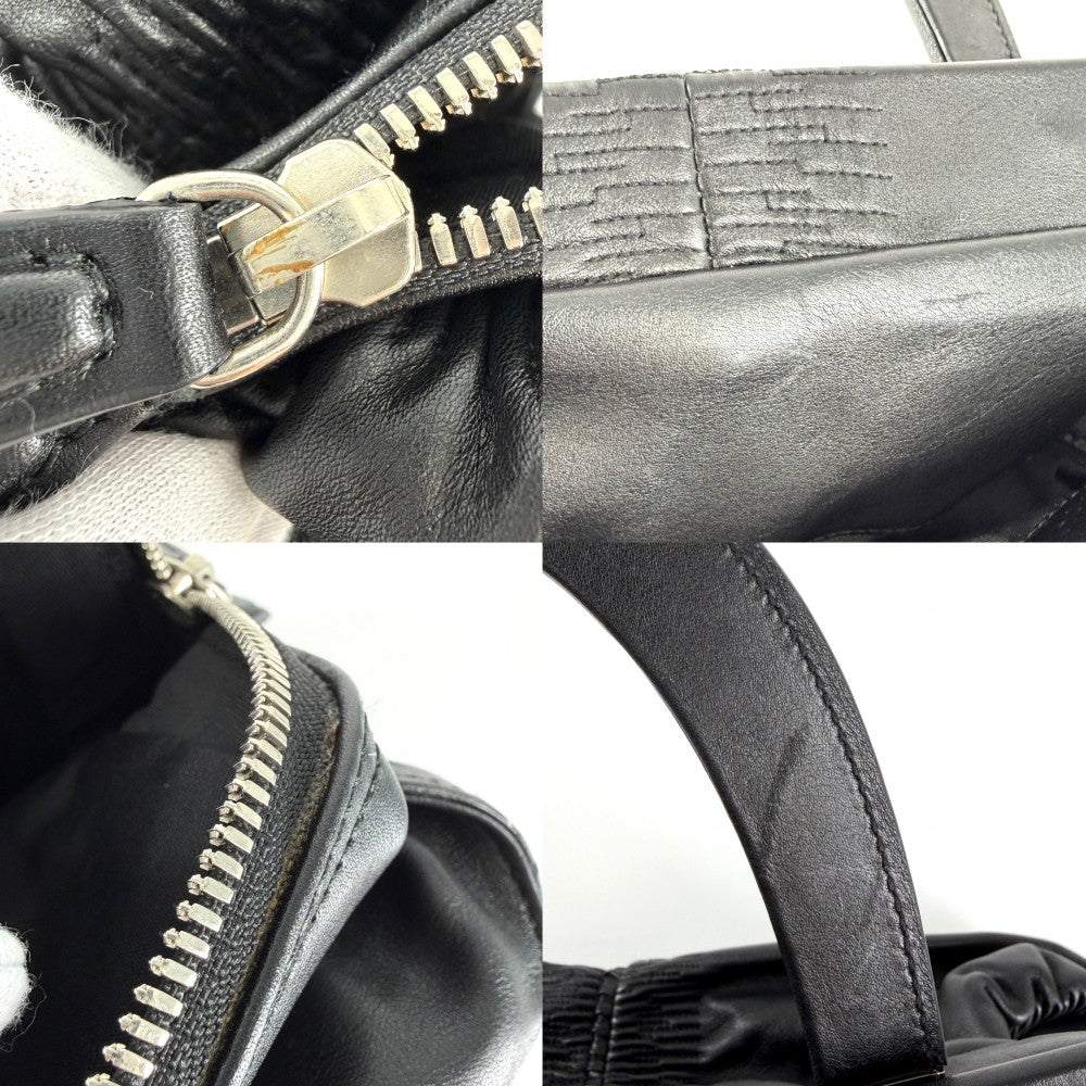 Christian Dior クリスチャンディオール ハンドバッグ カレーニナ レザー ブラック 黒 シルバー金具 レディース【中古品】