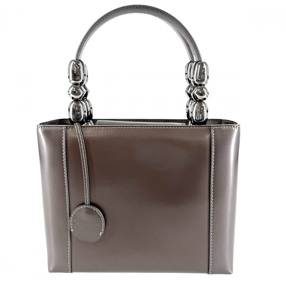 Christian Dior クリスチャンディオール ハンドバッグ マリスパール レザー ブラウン系 ガンメタル金具 レディース【中古品】